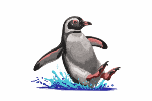 Sliding Penguin Embroidery Design