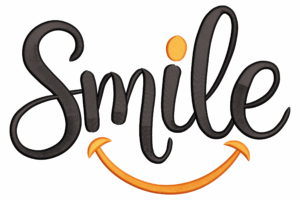 Smile Word Art Embroidery Design