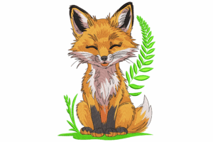 Smiling Fox Embroidery Design