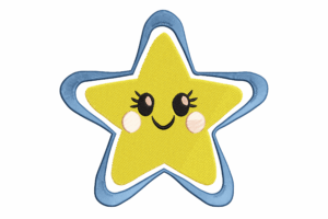 Smiling Star Embroidery Design