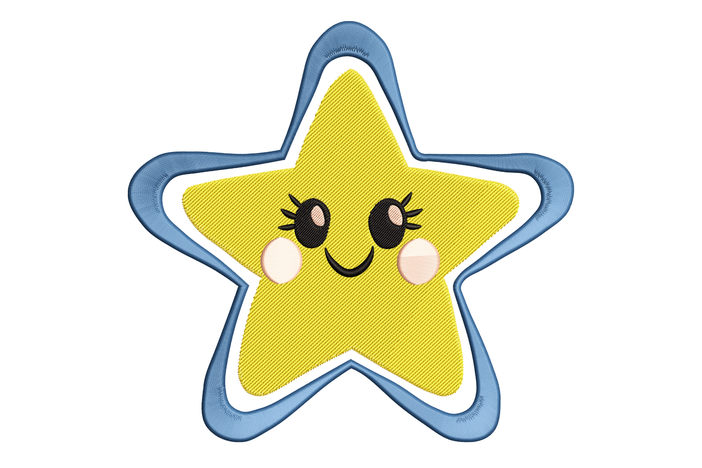 Smiling Star Embroidery Design - Cheerful & Playful