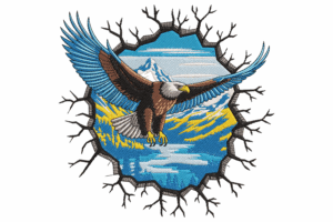 Soaring Eagle Embroidery Design