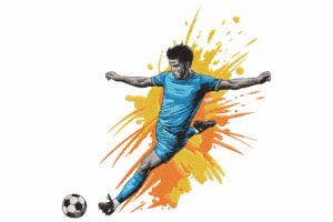 Soccer Kick Embroidery Design