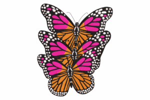 Stacked Monarch Butterflies Embroidery Design