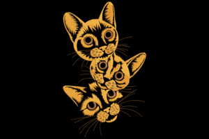Stacked Orange Cats Embroidery Design