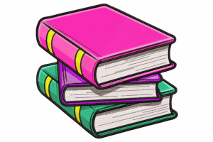 Stacked School Books Embroidery Design