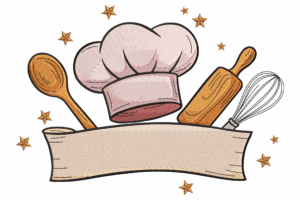 Chef Hat and Kitchen Tools Embroidery Design