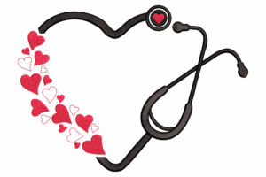 Stethoscope Heart Embroidery Design