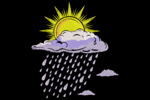 Sun and Rain Cloud Embroidery Design