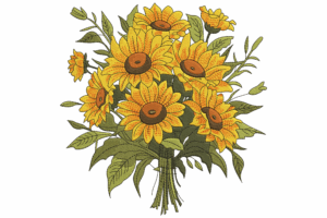 Sunflower Bouquet Machine Embroidery Design
