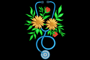 Sunflower Stethoscope Embroidery Design