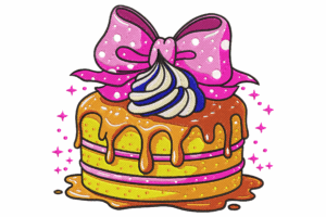 Sweet Celebration Cake Embroidery Design