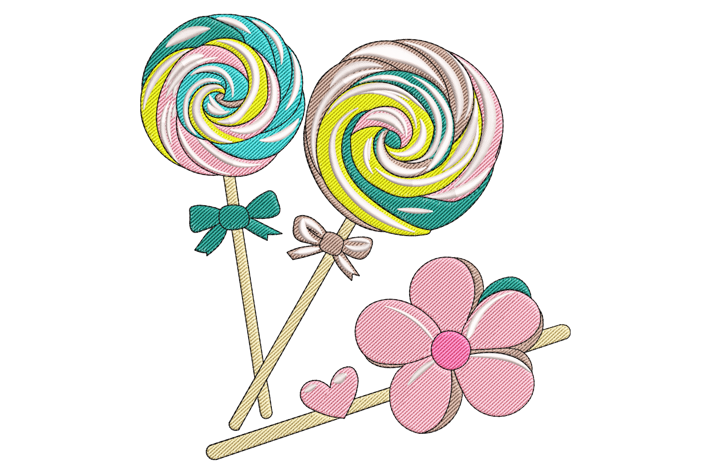 Sweet Lollipop Swirl Embroidery Design