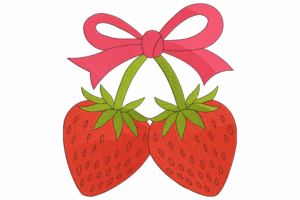 Sweet Strawberry Pair Embroidery Design