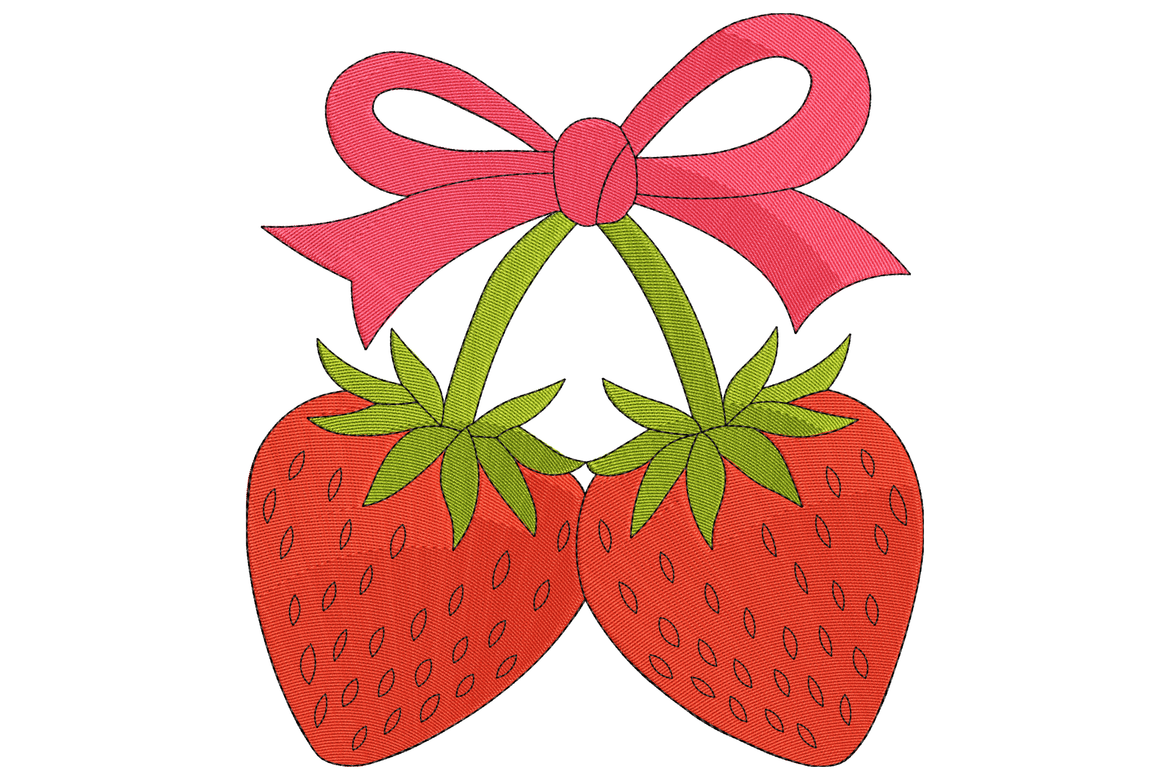 Sweet Strawberry Pair Embroidery Design