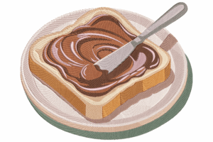 Toast with Chocolate Spread Embroidery Design