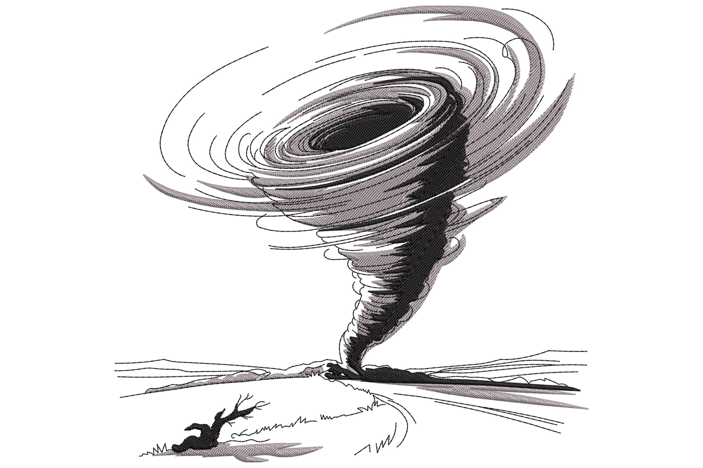 Tornado Storm Embroidery Design