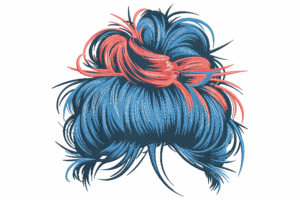 Trendy Messy Hair Bun Embroidery Design