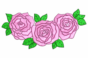 Triple Pink Rose Embroidery Design
