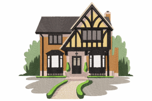 Tudor House Embroidery Design