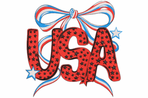 USA Word Embroidery Design
