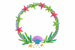 Under the Sea Wreath Embroidery Design