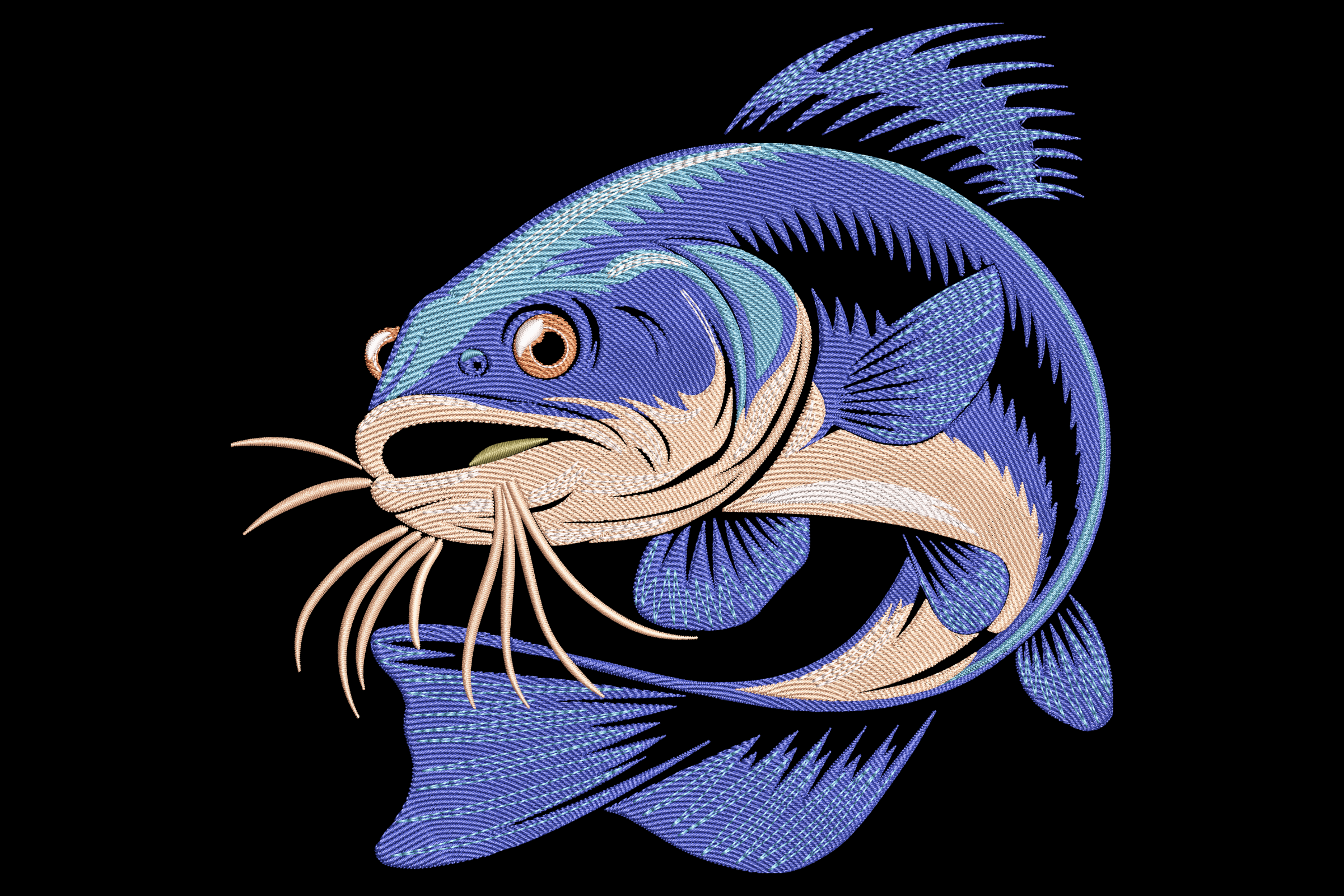 Free Vibrant Catfish Embroidery Design