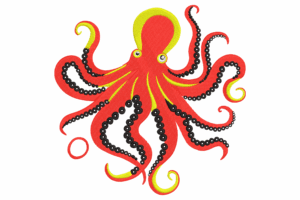 Vibrant Octopus Machine Embroidery Design