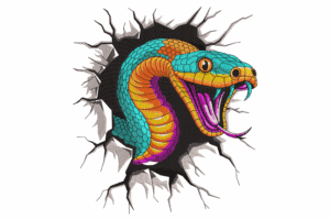 Vibrant Snake Burst Embroidery Design
