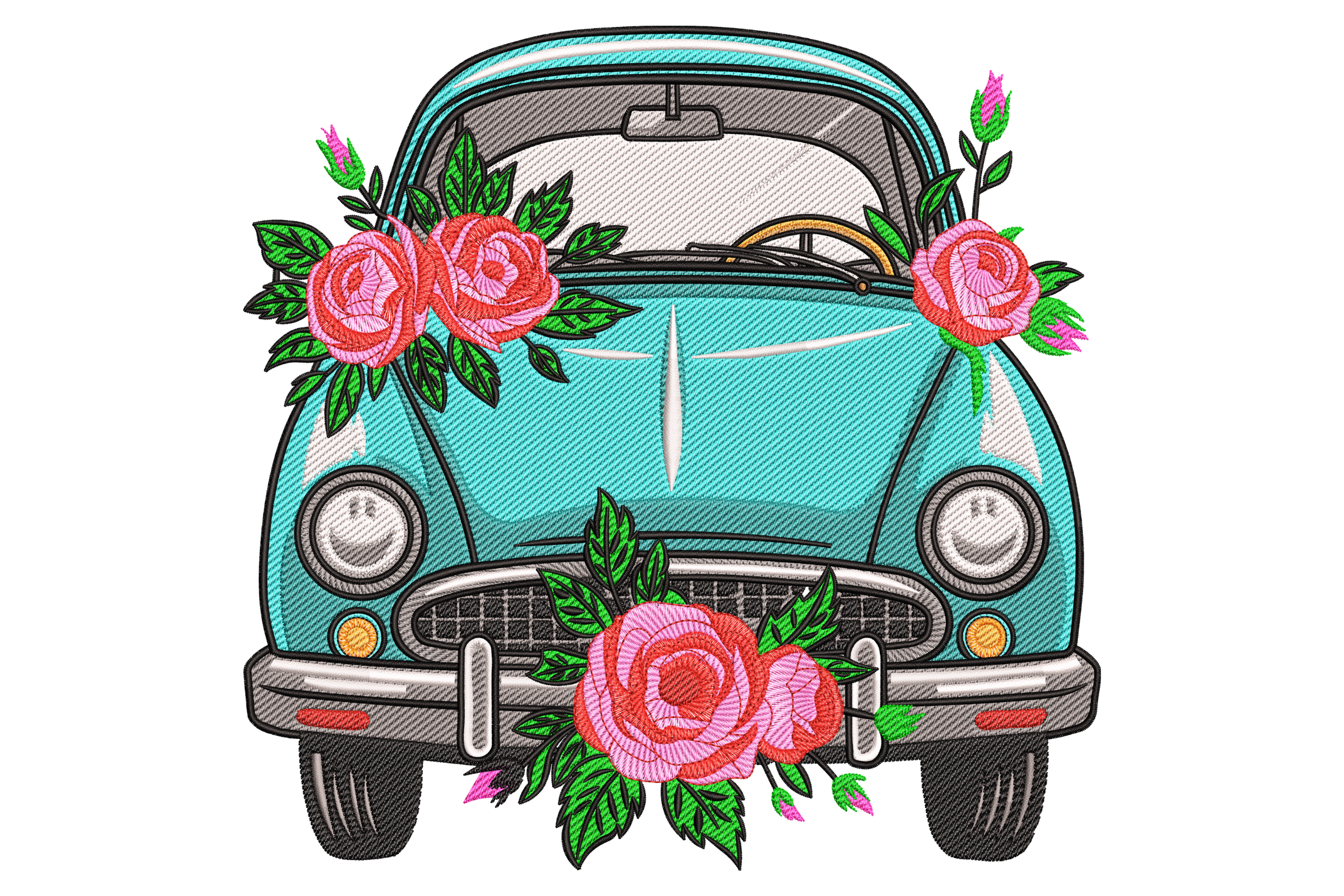 Vintage Car Embroidery Design