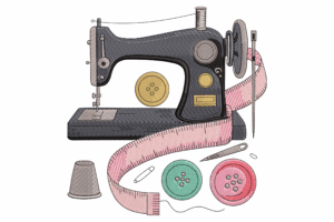 Vintage Sewing Machine Embroidery Design