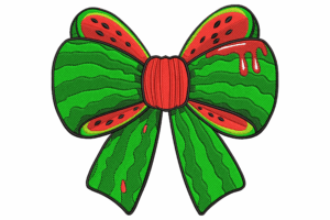 Watermelon Bow Embroidery Design