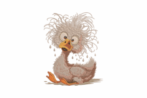 Wet Baby Duck Embroidery Design