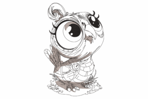 Whimsical Big-Eyed Owl Embroidery Design