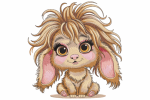 Whimsical Bunny Embroidery Design