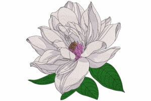 White Peony Flower Embroidery Design