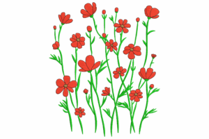 Wild Garden Flowers Embroidery Design