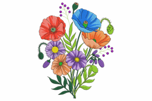 Wildflower Bouquet Embroidery Design
