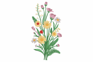 Wildflower Bouquet Machine Embroidery Design