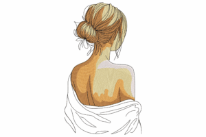 Woman from Behind Embroidery Design