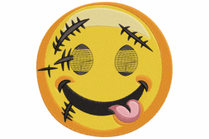 Zombie Emoji Embroidery Design