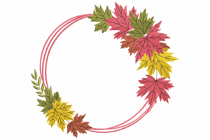 Autumn Leaves Wreath Embroidery Design