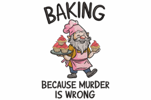 Baking Gnome Embroidery Design