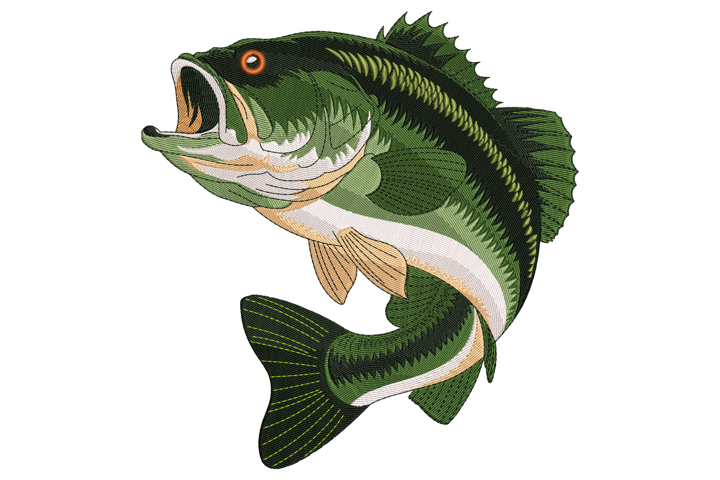 Bass Fish Embroidery Design