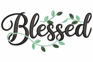 Blessed Script Embroidery Design