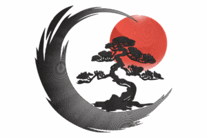 Bonsai Tree with Rising Sun Embroidery Design