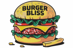 Burger Bliss Embroidery Design