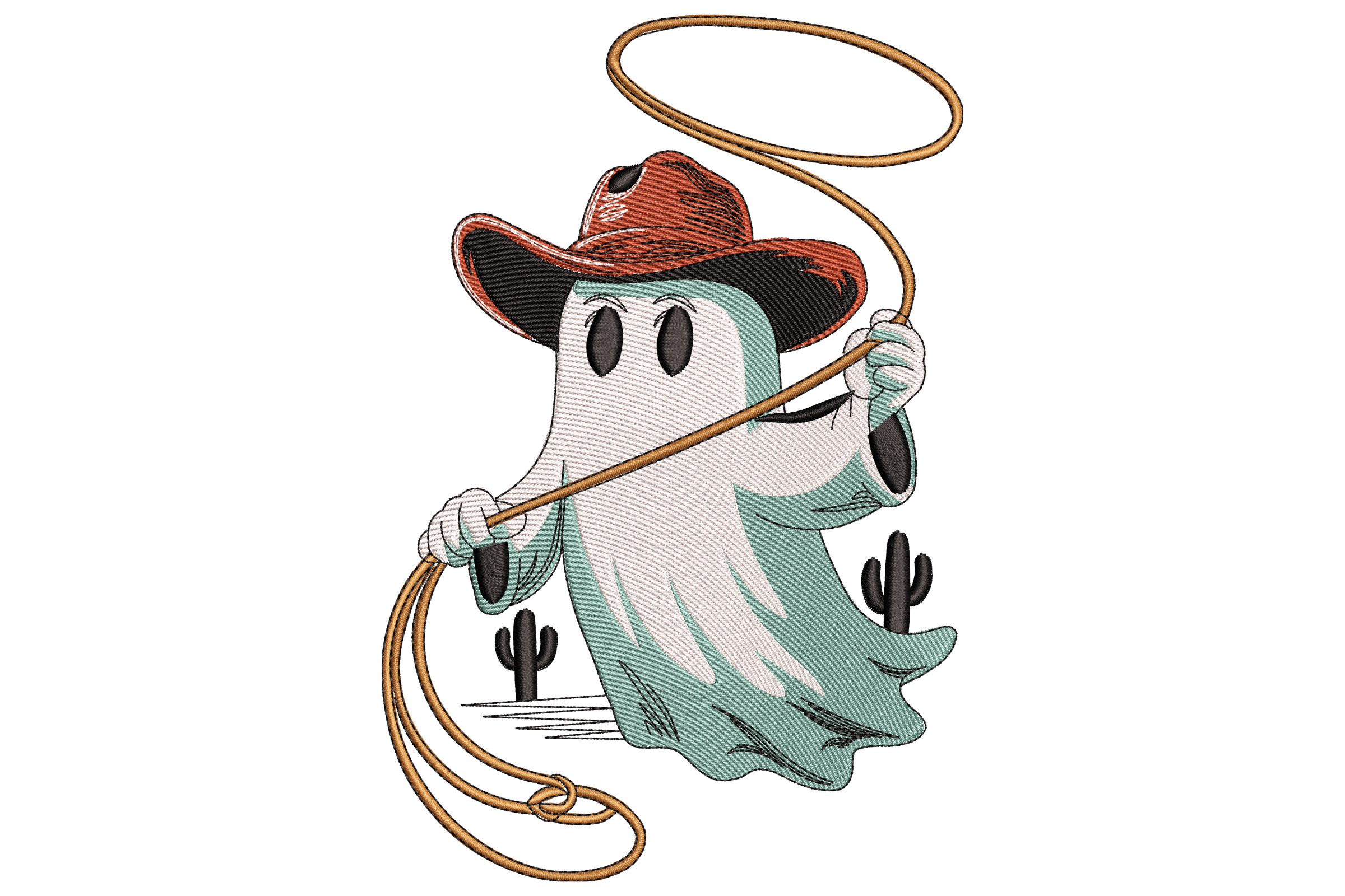 Cowboy Ghost with Lasso Machine Embroidery Design