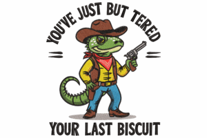 Cowboy Lizard Embroidery Design