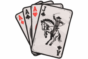 Cowboy Playing Cards Embroidery Design